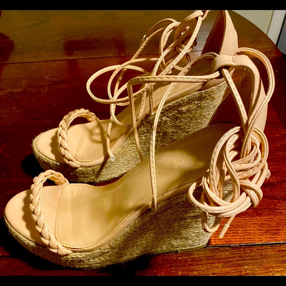 Nude platform sandals